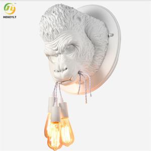 Wholesale E27 Animal Decoration Resin Black Grey And White Wall Lamp For Living Room from china suppliers