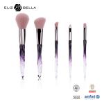5pcs Cosmetic Makeup Brushes Aluminium Ferrule Synthetic Hair Private Label