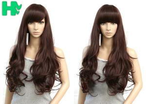 Wholesale Brown Color Rose Intranet Long Curly Wigs Synthetic Hair 250% Density from china suppliers