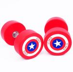 Captain America Dumbbells Round Headed PU Coated Dumbbells Sports And Fitness