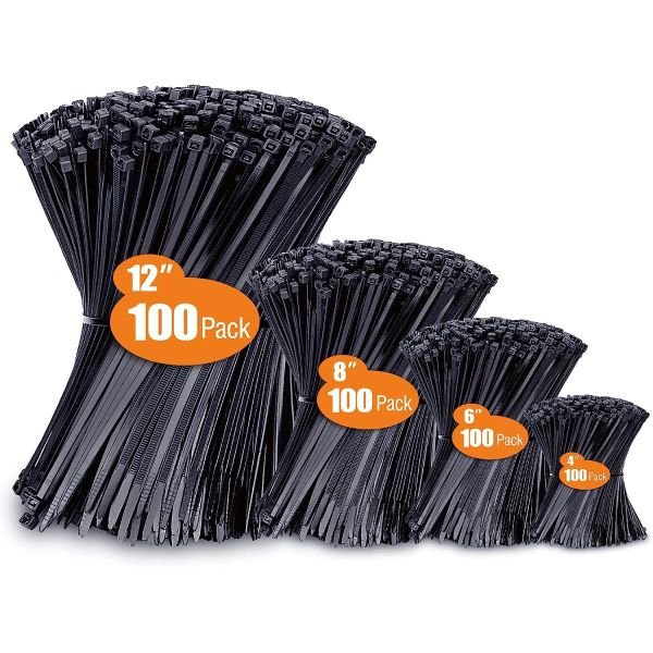 Cable Ties Plastic Wraps 66 Nylon Cable Tie 4.8*300mm Custom 8 Inch Free Shenzhen China Custom Logo Printed Accept Small