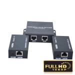 1080P 60Hz Fiber Optic Extender 60m HDMI 1 x 2 Splitter By Cat 5E / 6 Cable