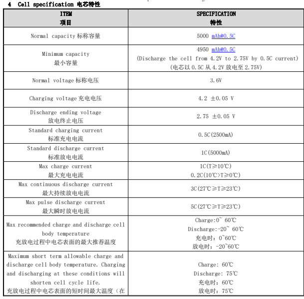26650 5000mAh 3.6V Lithium Ion Battery OEM / ODM For Mobile Power