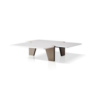 Wholesale Living Room Stainless Steel Central Table With Brushed Gold Marble Top Metal Legs from china suppliers