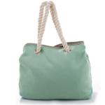 Green Reusable Custom Cotton Tote Bags , Womens Tote Handbags For Daily