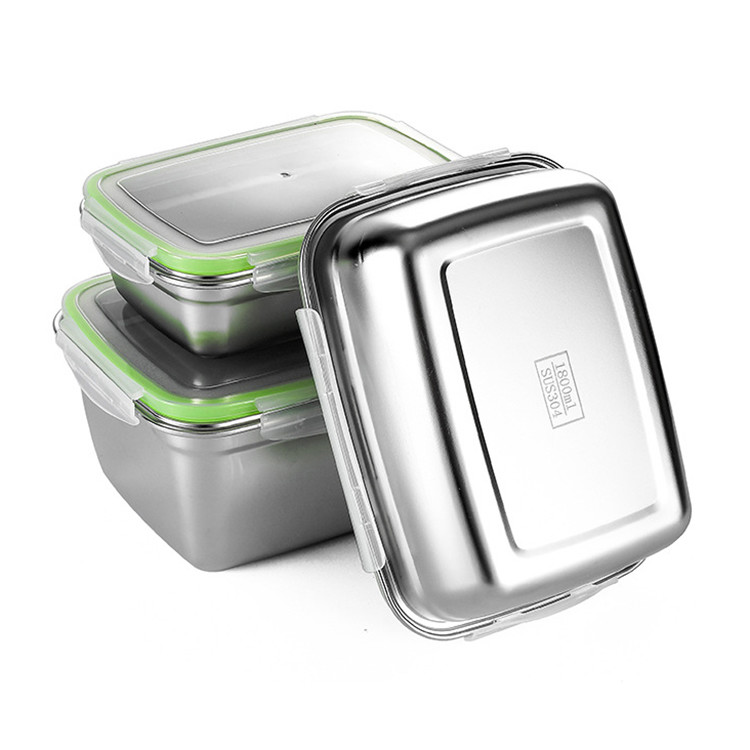 350ml-2800ml 304 Stainless Steel Lunch Box Office Household Storage Organization