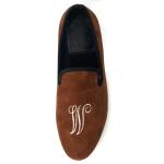 Leisure Mens Embroidered Velvet Loafers , Royal Luxury Velvet Slippers