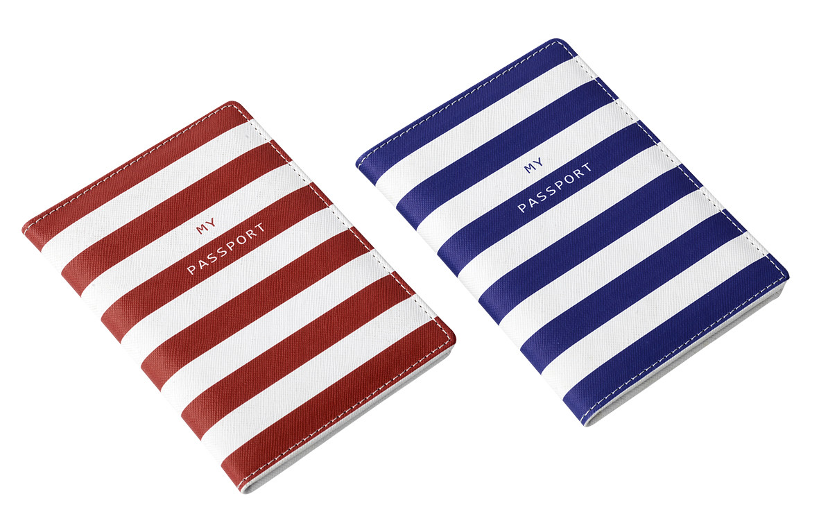 Rectangle Weave Pattern PU Travel Passport Holder With Id Window