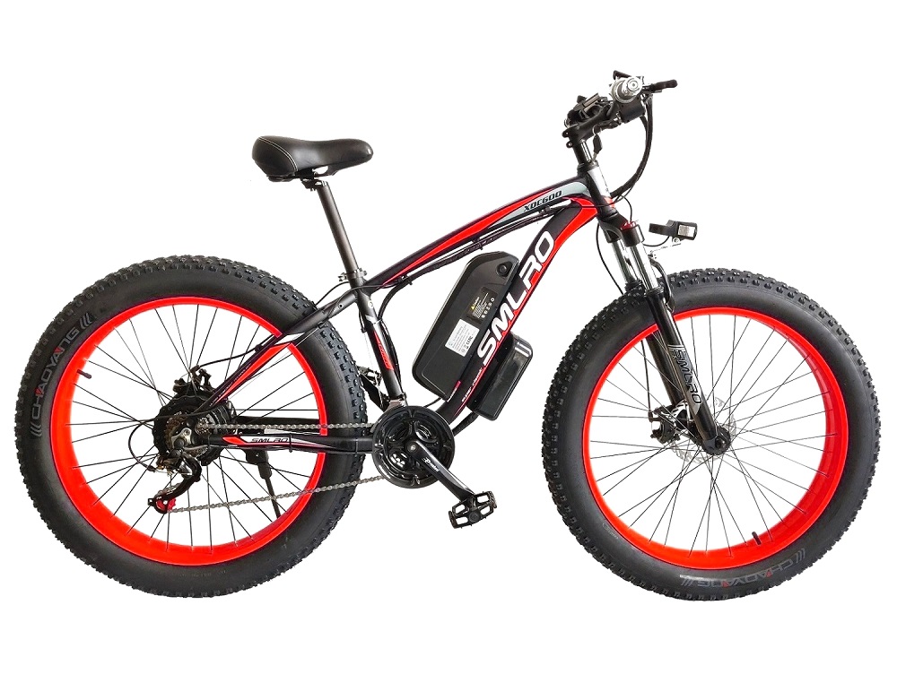 Fat Tire Electric Bike 350W Motor 13AH Lithium Battery SMLRO XDC600 26x4.0 inch E-Bike Wholesale Drop Shipping Available