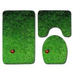 Pets Universal Toilet Lid Cover Bathroom Mat 3 Piece Set Non Slip