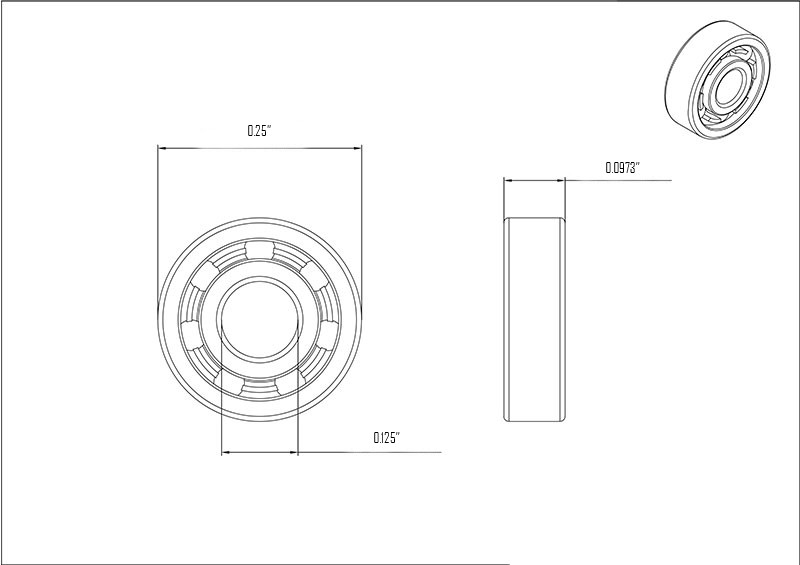 High Quality Mini Bearing R144 ZZ Size 3.175*6.35*2.38mm For High Speed Dental Handpiece Deep Groove Ball Bearing