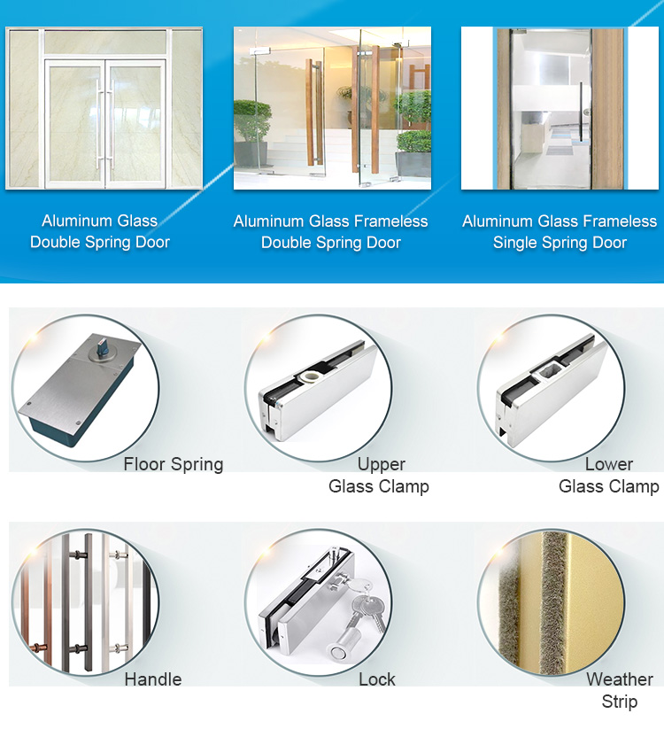 Double Glass Automatic Sliding Door Frameless Casement Entrance Swing Door