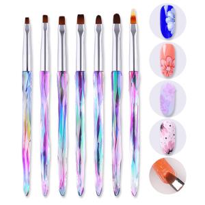 Wholesale Nylon Acrylic Handle Nail Gel Brush French Glitter Flower Magnet Nail Gel Pen from china suppliers