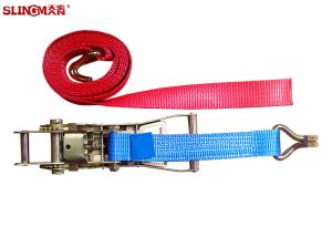 Wholesale Blue Heavy Duty Ratchet Straps , Lockable Tie Down Straps EN12195-2 Standard from china suppliers