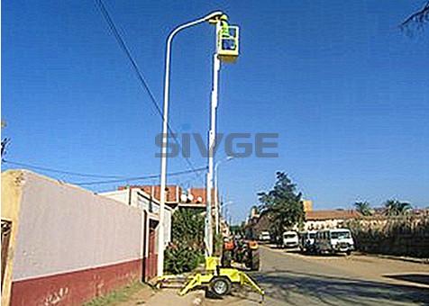Hydraulic Single Mast Aerial Work Platform 8m Height Trailer Type Lift For