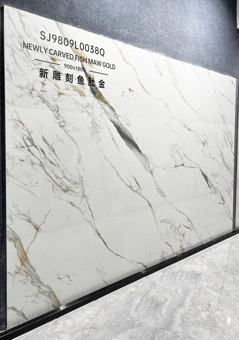 Carrara Polished Glazed Porcelain Tile 900x1800x9mm And Grade AAA Interior Floor And Wall Tile For Balcony And Office Gold And White
