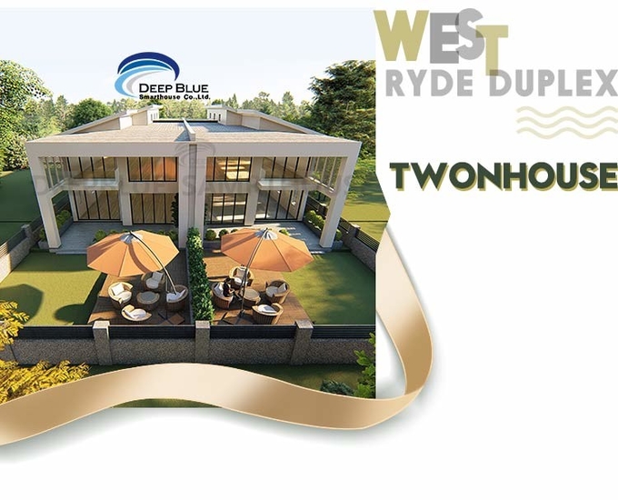 EU/AU/NZ/USA Fire-proof Light Steel Framing Prefabricated Luxury Duplex Villa