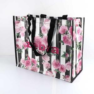 Wholesale Plastic Polypropylene Woven Shopping Grocery Bags With Flower Printing from china suppliers
