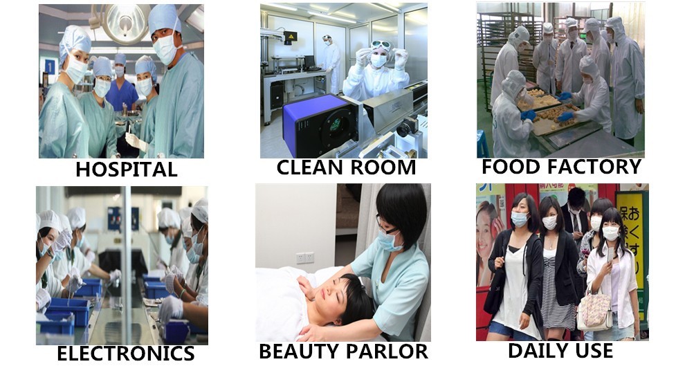 Custom 4ply Type IIR FM 44EE Non Woven Fabric Disposable Face Mask