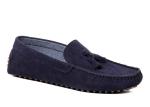 Stitching Style Flats Mens Black Driving Shoes , Moccasin - Gommino Suede