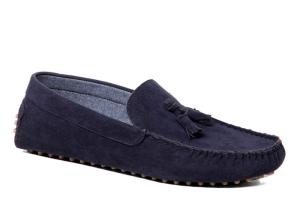 Wholesale Stitching Style Flats Mens Black Driving Shoes , Moccasin - Gommino Suede Driving Shoes from china suppliers