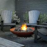 Weathering Corten Steel Metal Patio Column Fire Pit Carbon Steel Half Ball