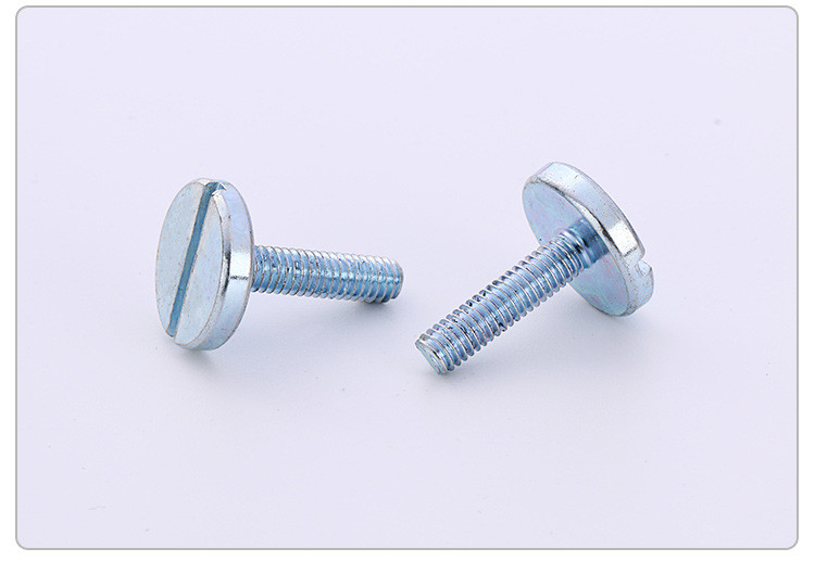 White Zinc Plated Steel Slotted Drive Thumb Screws GB833 Big Filliser Head Slotted Drive Screws