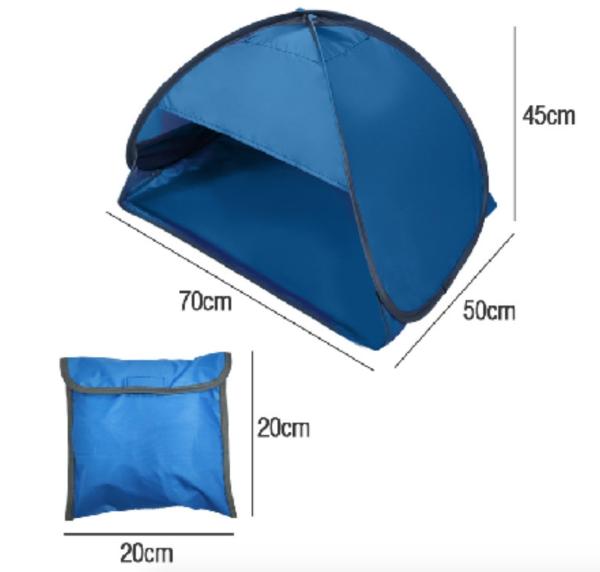 Lightweight Foldable Blue Outdoor Camping Tents 190T Polyester Sun Shelter Pop