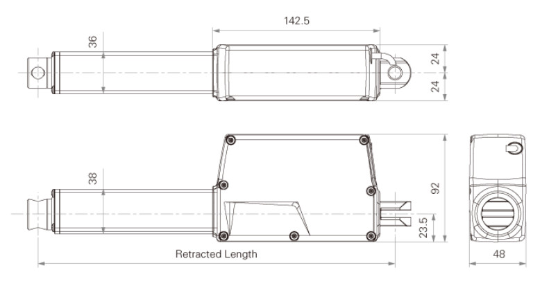 3mm/s 6000N Electric Linear Actuator Small Installation Dimension Patient Hoist System
