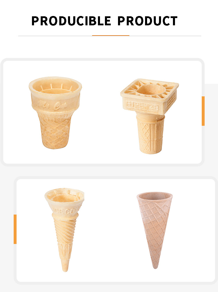 Automatic Softy Wafer Cone Production Line With Cast Iron Baking Template