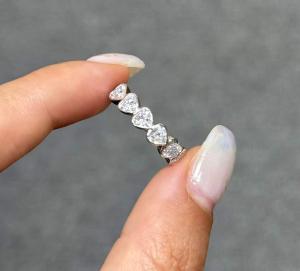 Wholesale 1.1ct Heart Shape Lab Grown Diamond Rings PT950 Platinum Setting Wedding Band from china suppliers