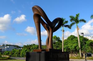 Wholesale Color Painted Outdoor Bronze Sculpture , Abstract Modern Bronze Sculpture from china suppliers