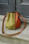 leather woman bag baggy shape Maja multicolor Ladybuq art design