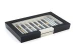 Luxury Pen Gift Box , Wooden Pen Box Display With Velvet Lining Material