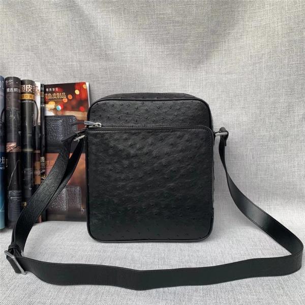Authentic Ostrich Skin Men Small Casual Flap Purse Genuine Exotic Leather Single
