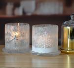 Frost Glass Candle Holders , Glass Cylinder Candle Holders For Holiday