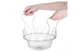 Kitchen Chips Ss201 Foldable Fry Basket , Folding Strainer Basket