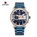 IP Coating Color Mens Stainless Steel Watches 2.5D Chronograph Quartz Movement