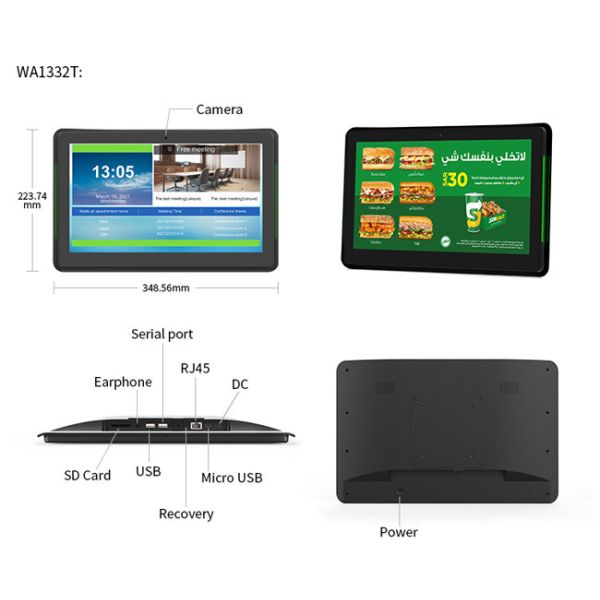 NFC RFID POE Conference Room Digital Signage 10 Point Capacitive Touch