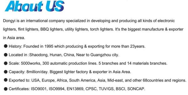 Electric Gas Lighter DY-026 with ISO9994 Certification from Hunan Dongyi EUR