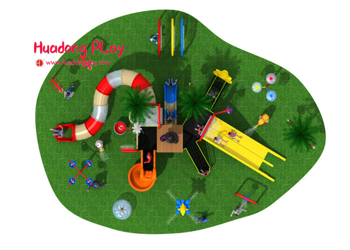 Interesting Water Play Equipment Blow Up Water Slide Blue Color EU Standard En1176 GS Safety