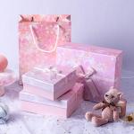 1.5-3mm Cardboard Luxury Packaging Gift Box pink Eco Friendly Packaging Box