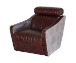 Vintage Retro Aviator Aluminum Chair With Headrest