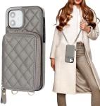 iPhone 12/12 Pro crossbody bag, RFID shielded PU leather strap bracket with card