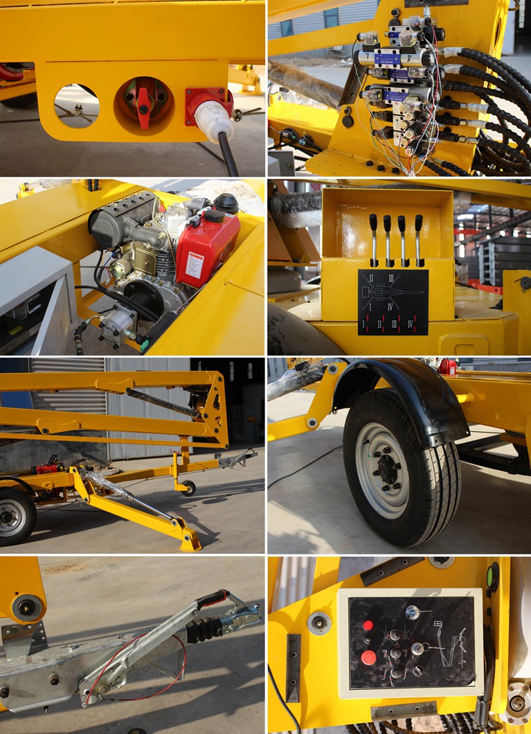 China 18m Working Height Diesel Power Trailer Towable Articulating Hydraulic Boom Lift