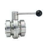 Hydraulic Sanitary Butterfly Valve 304 316L Stainless Steel One Side Weld Thread