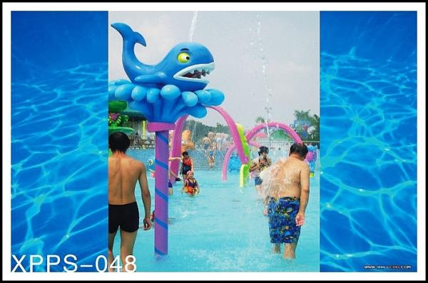Kids / Adults Entertainment Whale Spray Park Equipment For 0.3 - 0.6m Water