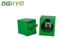 DGKYD52221162IWJ1DY7057 Rectangle Green PBT RJ12 Single Ports 2 Pin Connector