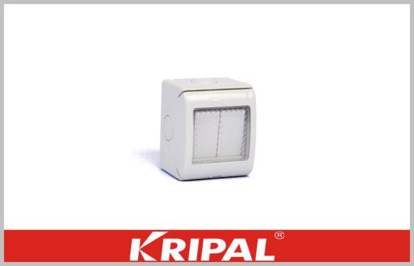 UKW -2GS IP55 13A 250V 2 Gang Weatherproof Switch Socket Single Pole Surface