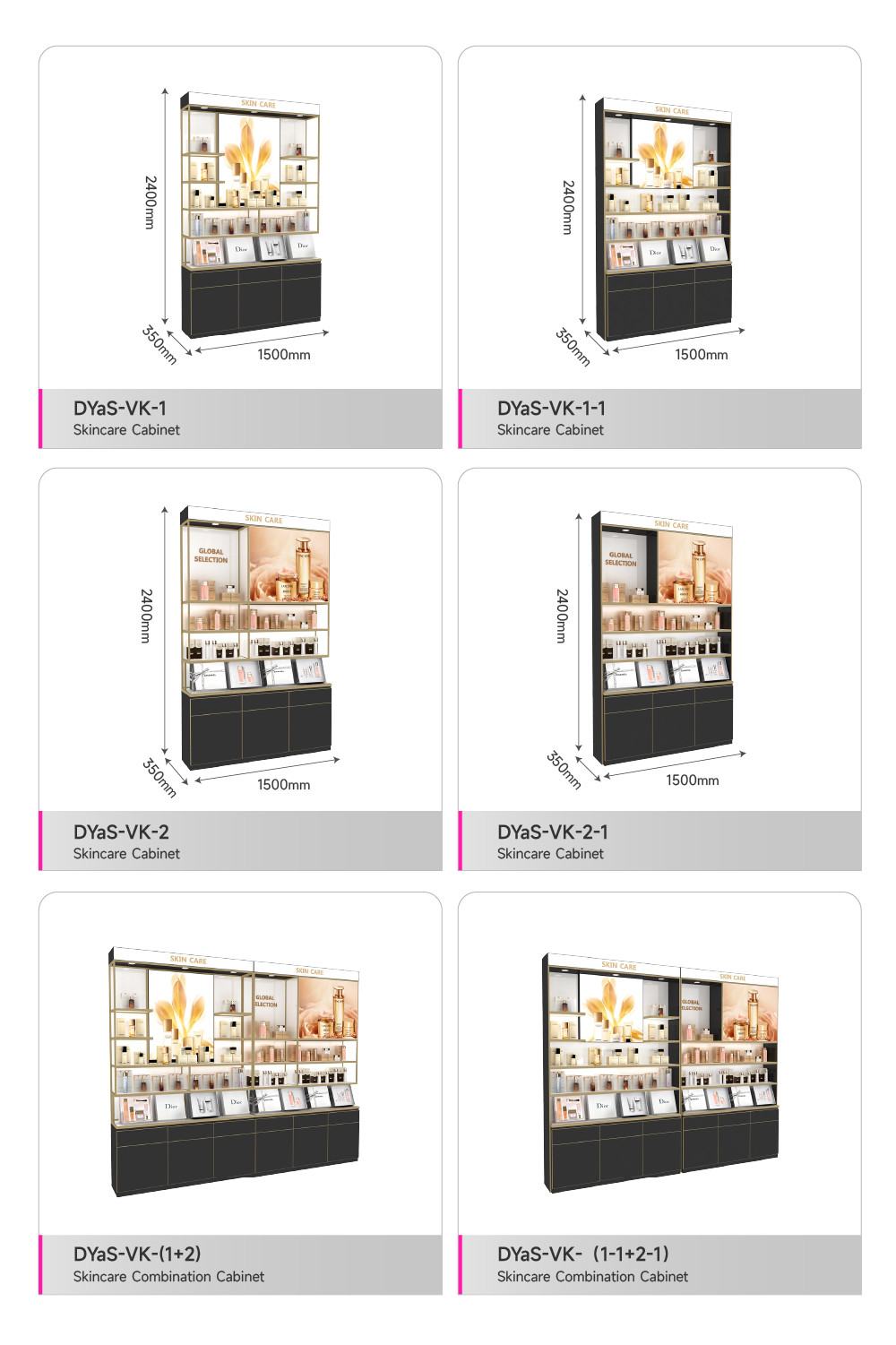 Skincare Display Shelf Space-saving Beauty Display Stand for Cosmetic Shop Display Furniture